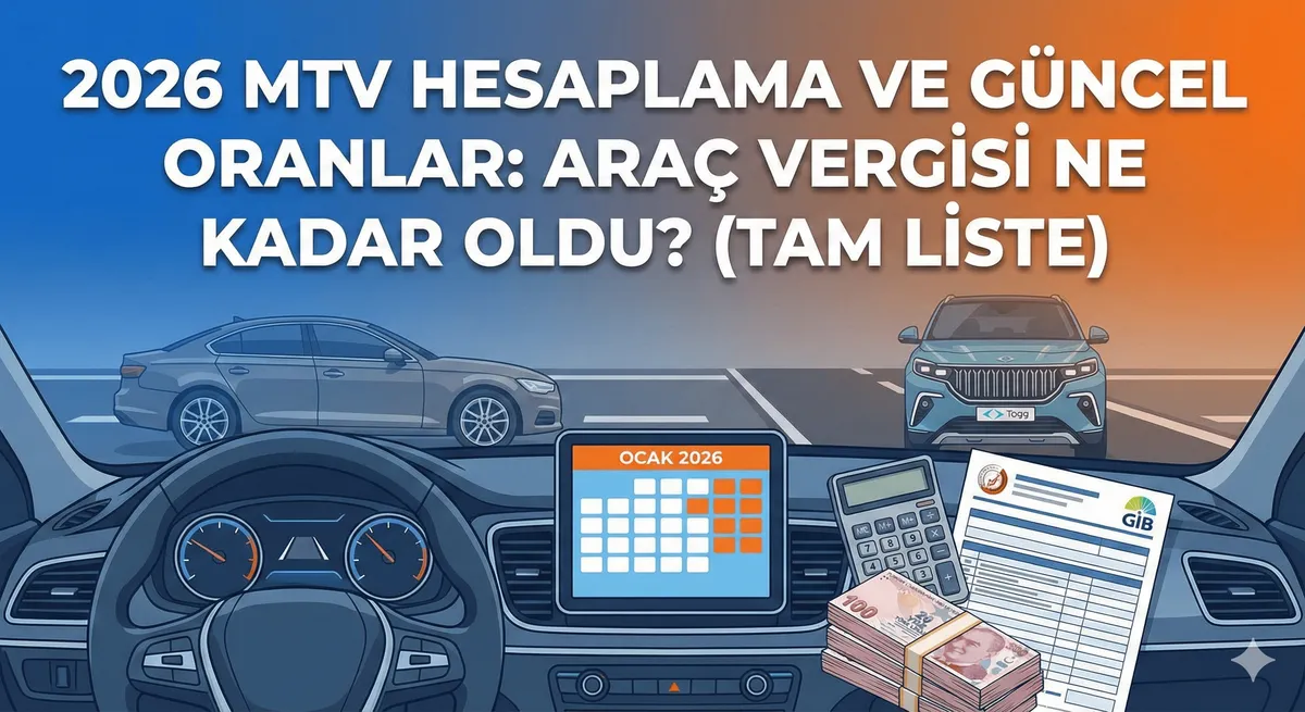2026 MTV Hesaplama ve Güncel Oranlar: Araç Vergisi Ne Kadar Oldu? (Tam Liste)