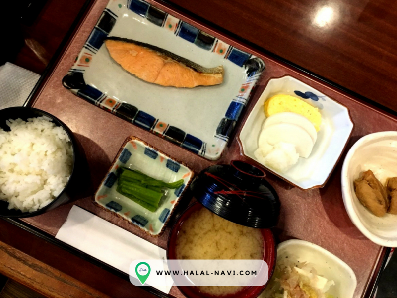 Breakfast of Tentei halal restaurant in Narita Airport Tokyo.