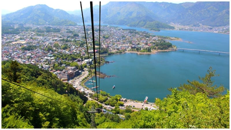 Lake Kawaguchiko from Kachi Kachi ropeway 