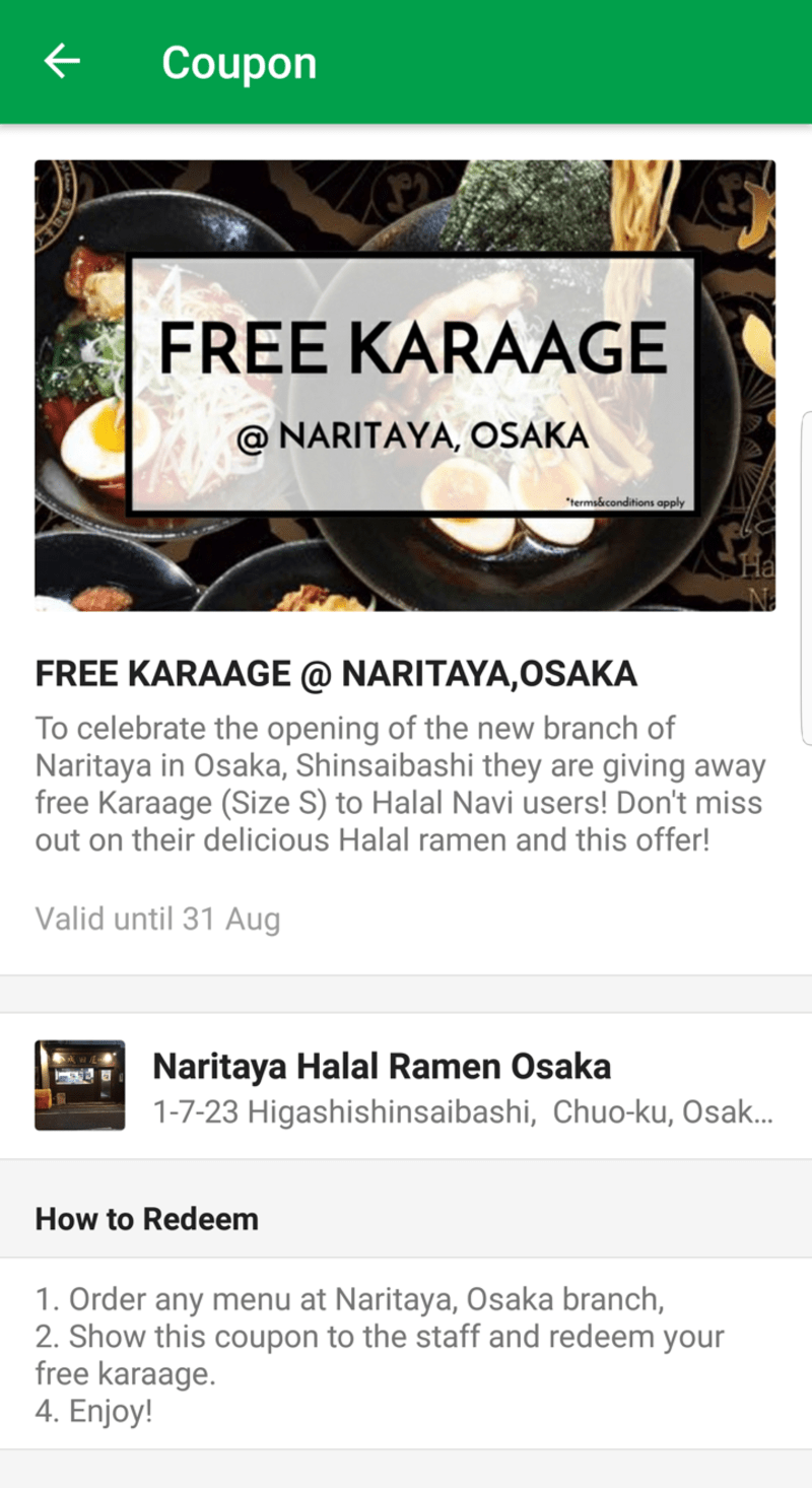 Naritaya Osaka Is Giving Out Free Halal Karaage