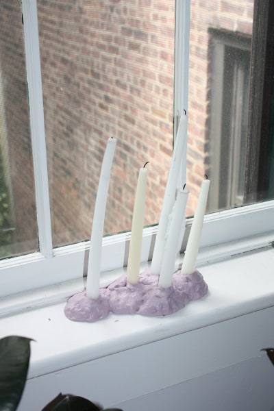 half-wet new york studio's hand-formed silicone handmade lilac mouthpiece industrial putty candelabra