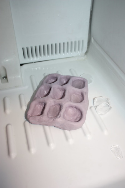 half-wet new york studio's hand-formed silicone mouthpiece handmade lilac industrial putty ice tray