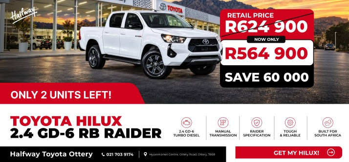  SAVE R60,000 ON THE TOYOTA HILUX 2.4 GD-6 RB RAIDER!