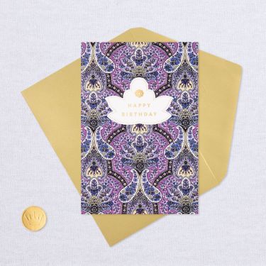 Purple Paisley Birthday Card