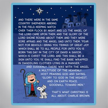 Linus Nativity Speech Throw Blanket
