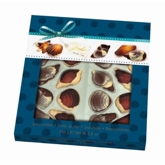 Belgian chocolate pralines - Seashells filled chocolate figures 250 g