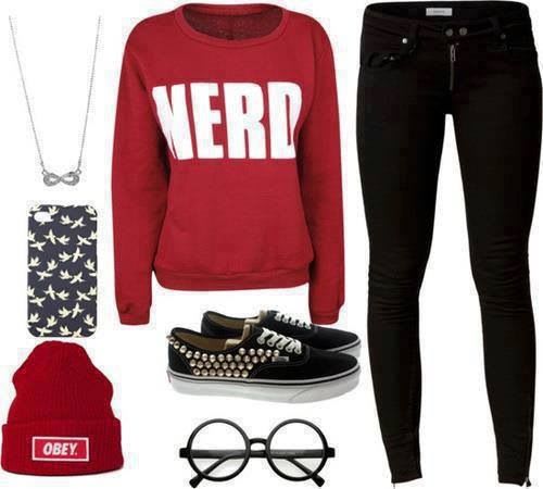 Preppy Nerdy Casual with Red Jeans