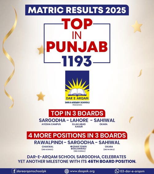 Dar E Arqam Board Results