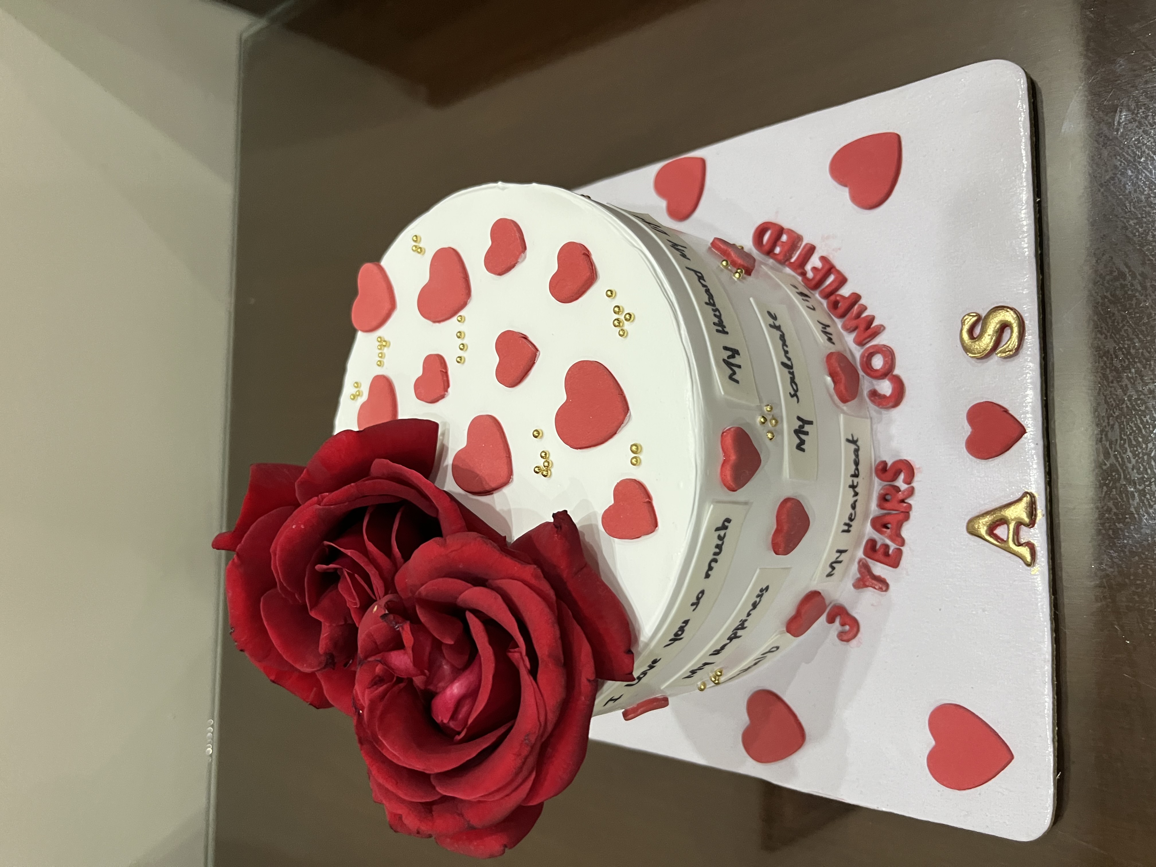 3 Years Anniversary Rose Cake