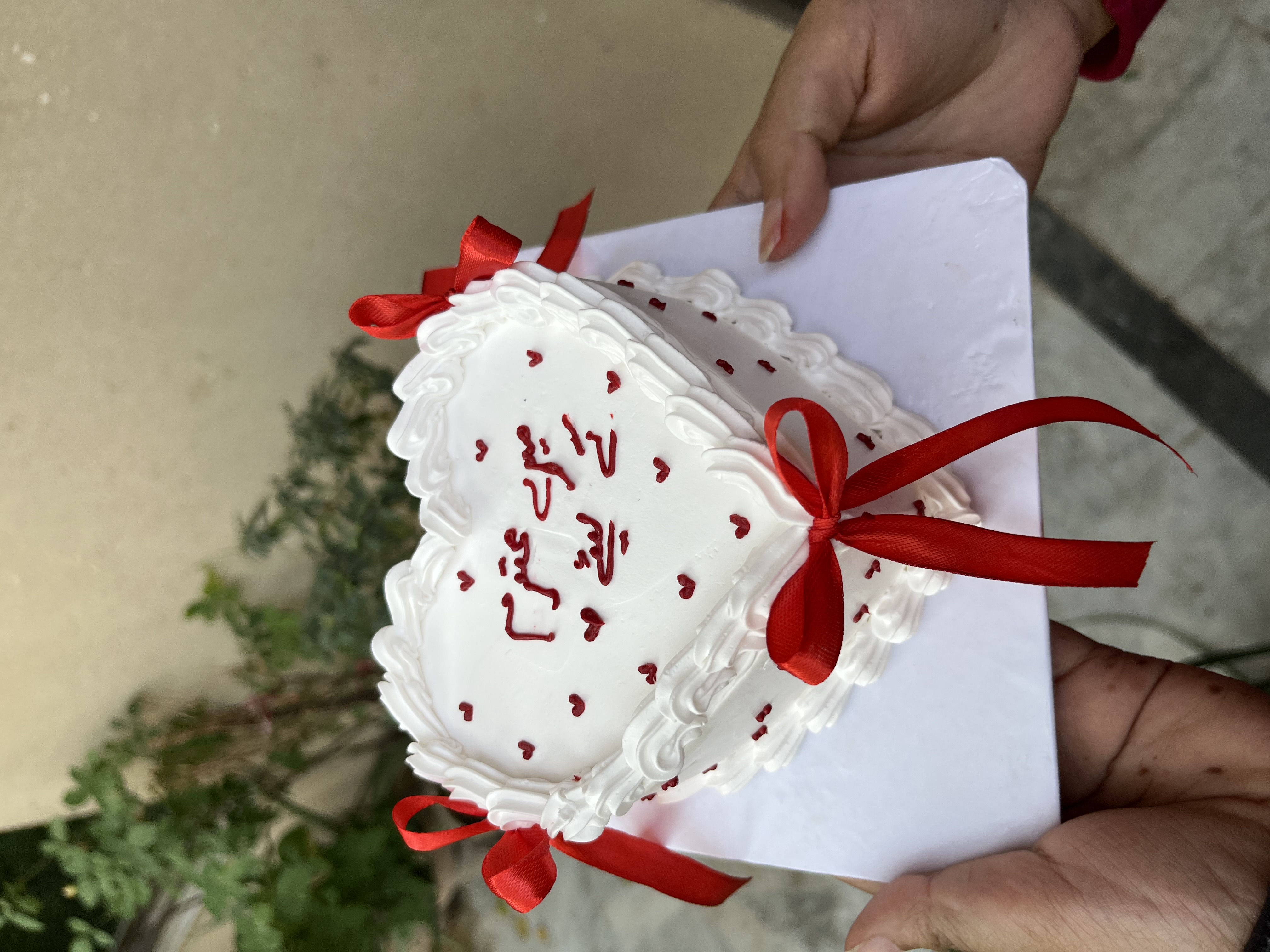 Urdu Heart Message Cake