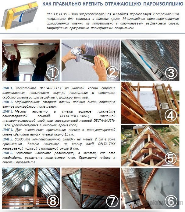 крепим отражающую пароизоляцию