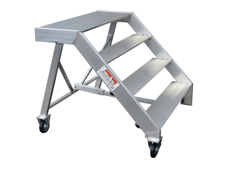 Müba Alu-Maurertreppe fahrbar Standfläche 190X42cm, Höhe 98cm, Breite 125cm 