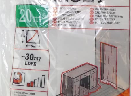 Target LDPE Abdeckplane transparent trüb 30 mµ 4 x 5 m 