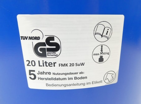 Baueimer / Mörteleimer kranbar 20 Liter mit Skala 