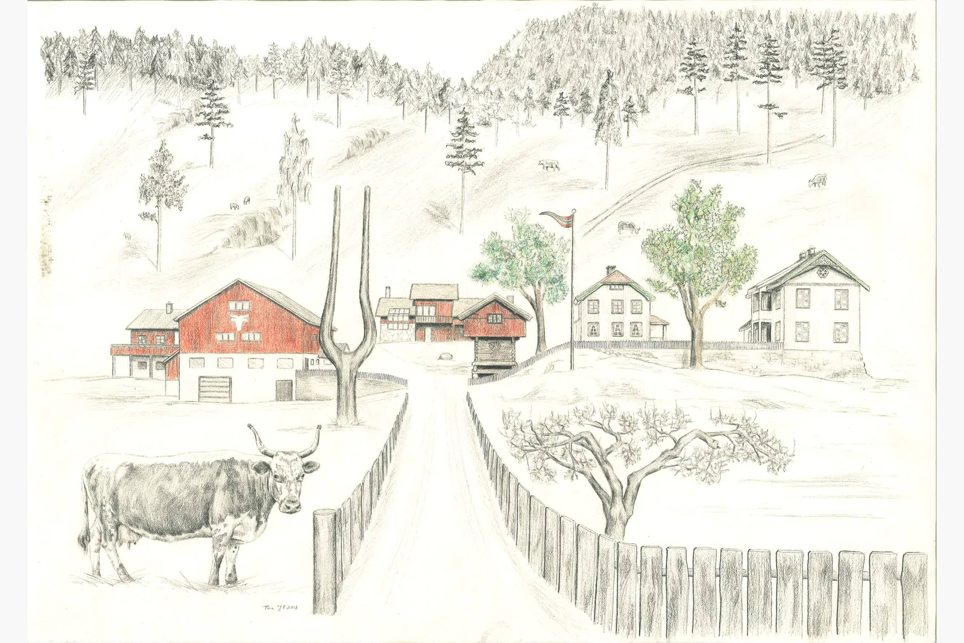 Teikning frå garden