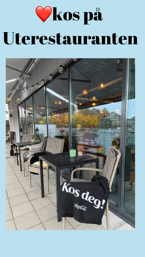 Nyt gjerne en kaffekopp på vår koselige uterestaurant