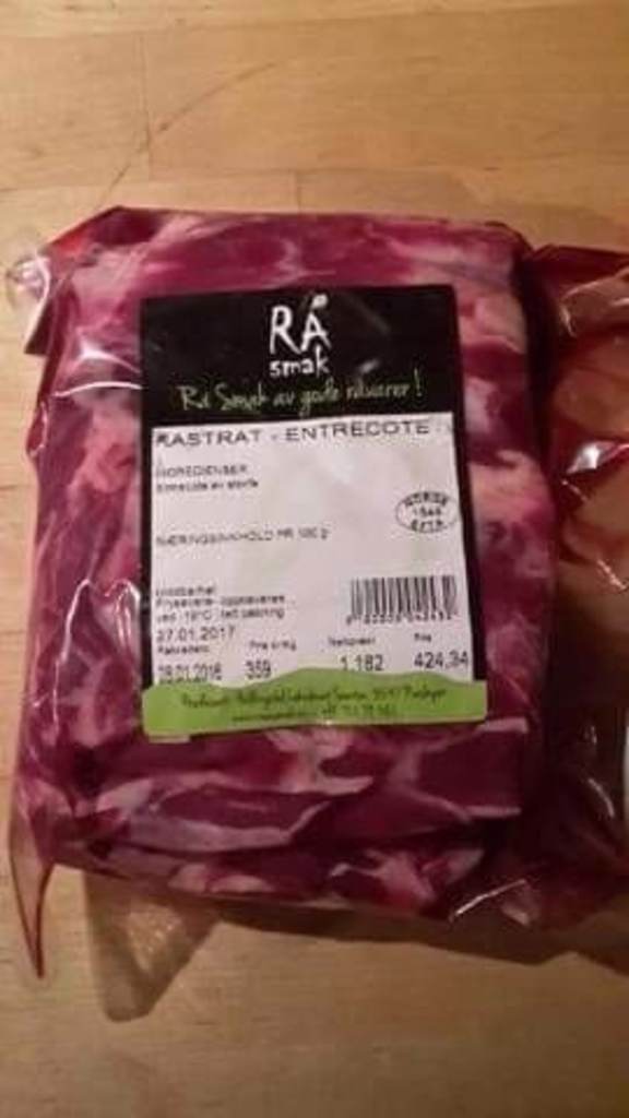 Entrecote av storfe som har gått på sommerbeite