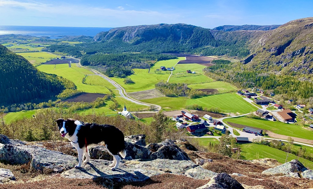Gården på Dun, og dalen ned mot Folla