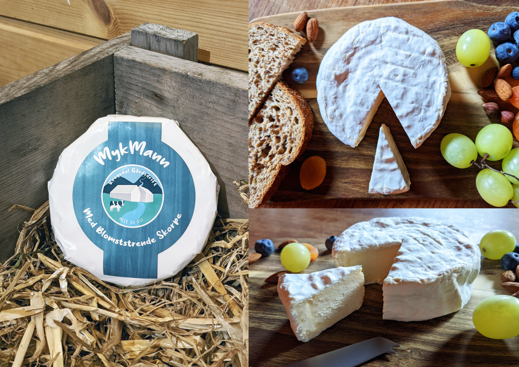 Mykmann hvitmuggost med inspirasjon av Camembert