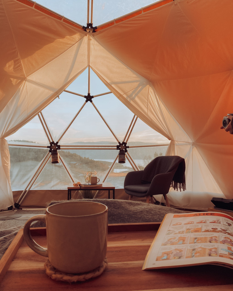 Wake up in the Arctic dome with great views of mountains and fjords