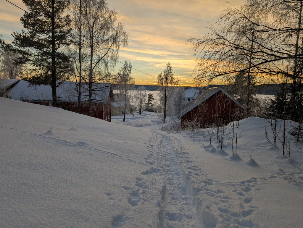 Det går flere turstier gjennom tunet vårt. Om vinteren kan du gå på truger inn i skogen og opp på Granumsberget. Det er idyllisk å komme ned på Granumstunet i kveldinga rundt jul når lysa er tent på tunet.