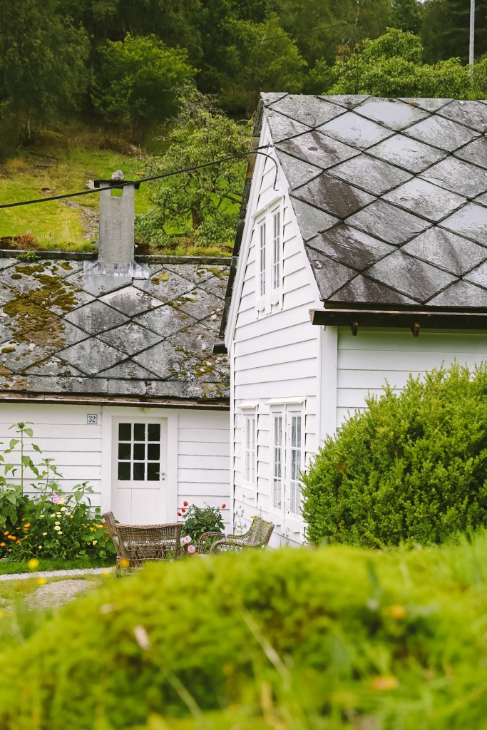 Røykstovo og Gamlastovo (utleiehus) i klyngetunet på Aarvik gard