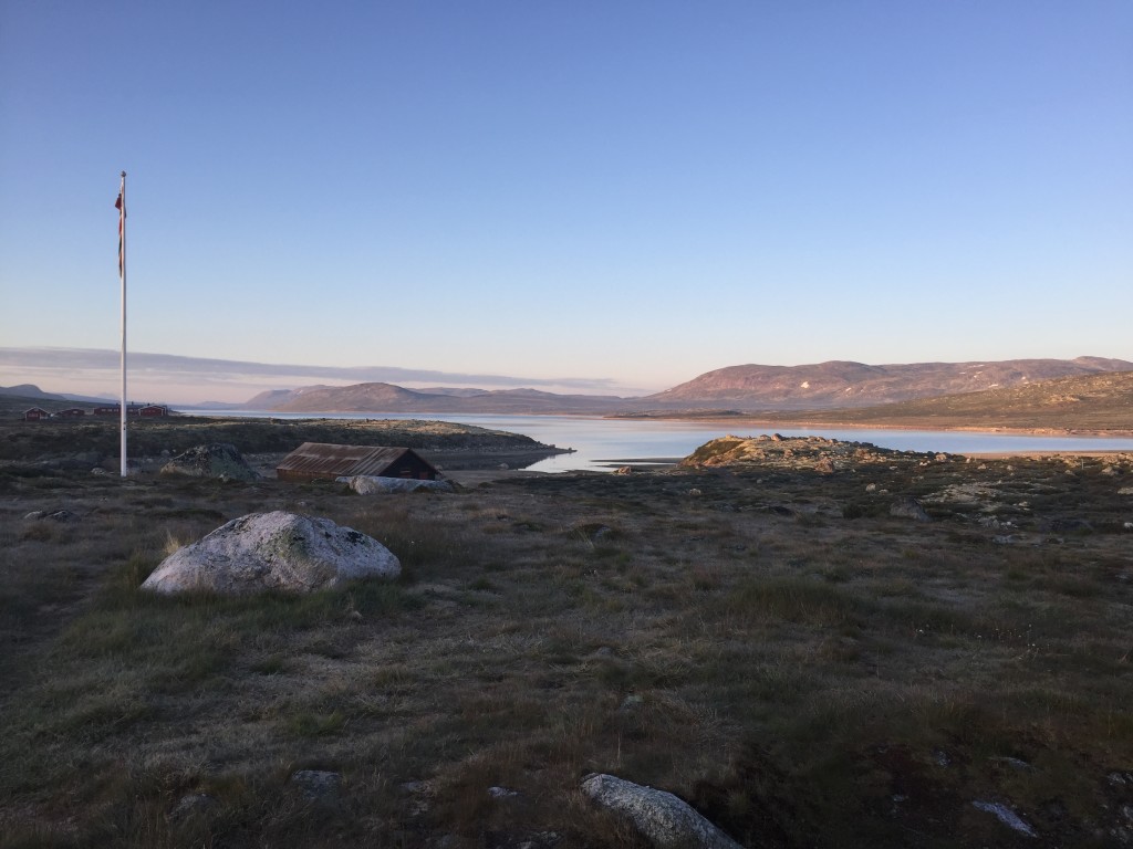 Utsikt fra hytta en tidlig morgen