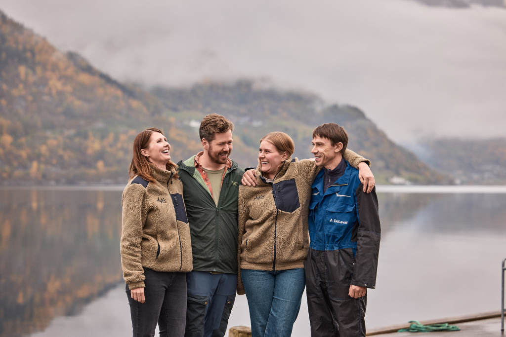 Vier der Mitarbeiter von Aga Sideri: Bente, Joar, Eirin und Vova.