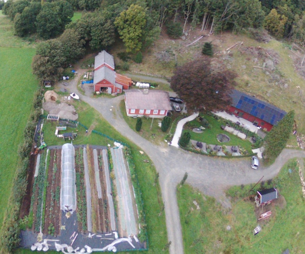 Oversikt på gårdstunet