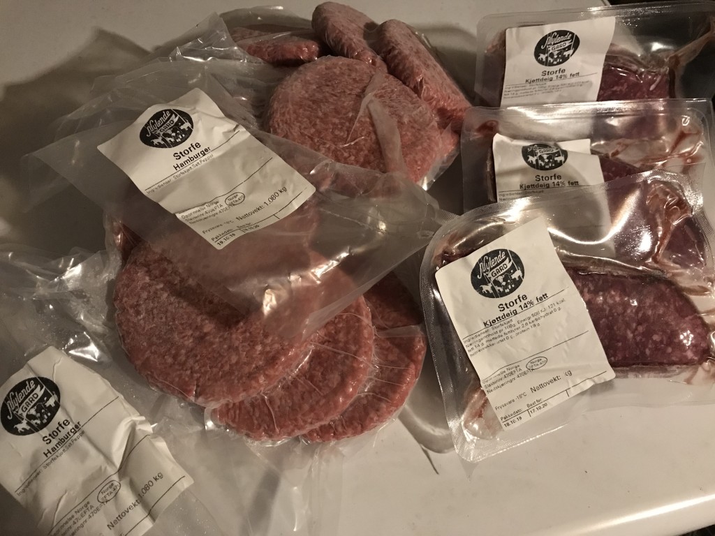 Hamburger og kjøttdeig av storfe