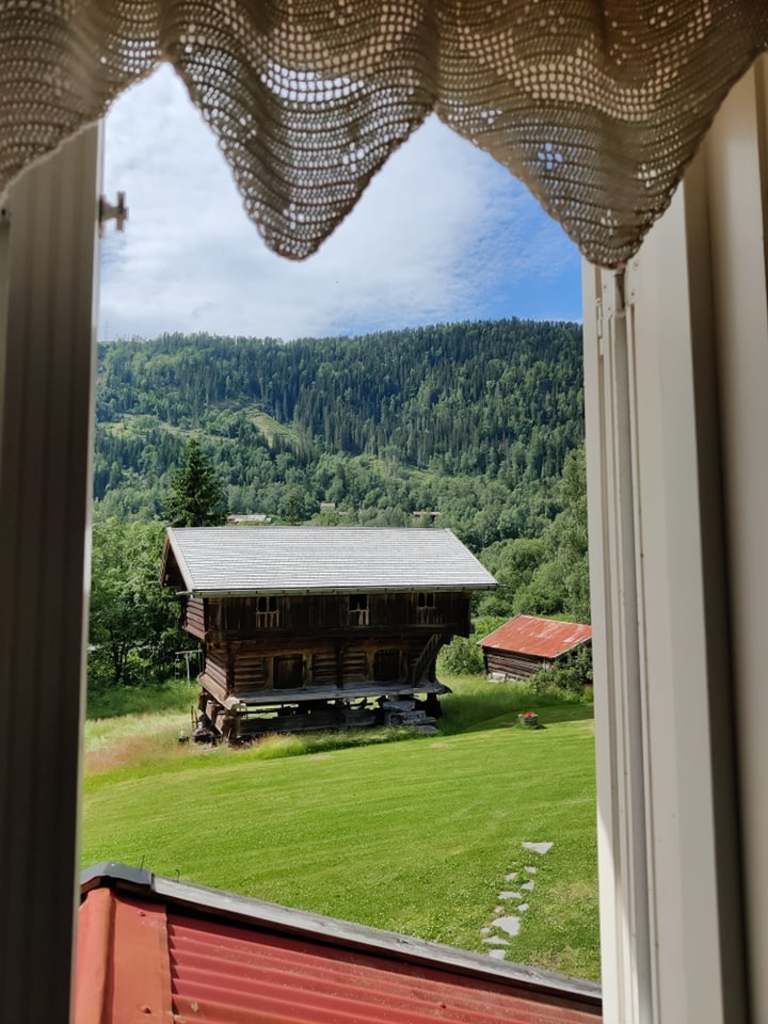 Sevleloftet - hun som alle beundrer og svalene velsigner daglig med harmonisk kvitter og flyturer inn den ene glugga og ut den andre og inn igjen den tredje.