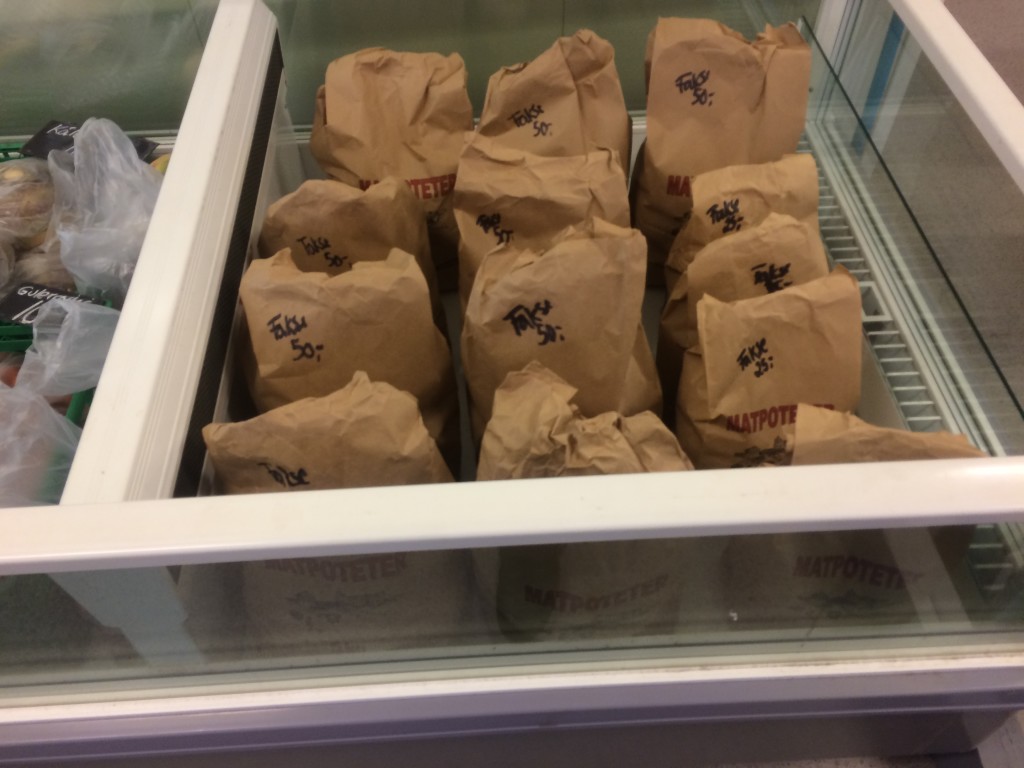Poteter i 2,5 ,5 og 10 kilos poser. Dette er Fakse potet.