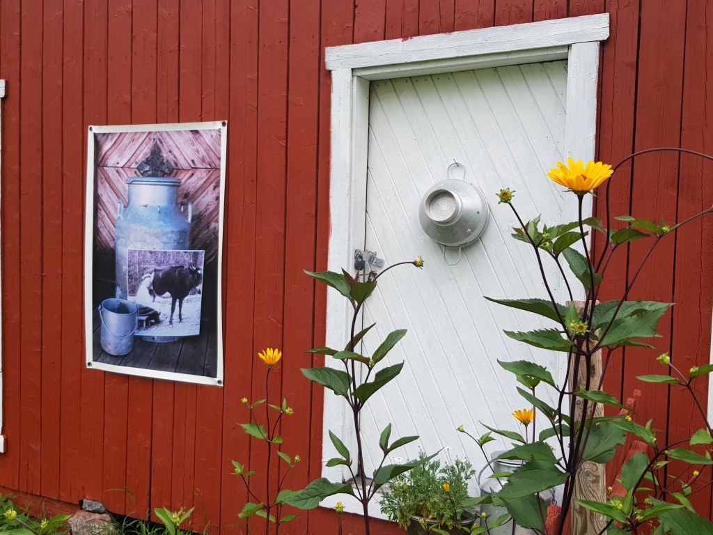 Vi har en utendørs utstilling fra Valdres fotoklubb med historiske bilder. Bildet som sees her er fra bua/utedoen på tunet.