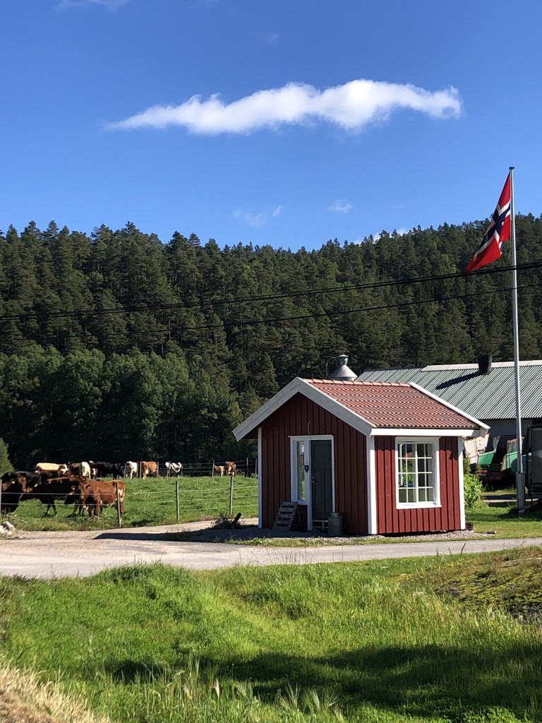 Det lille gårdsutsalget vårt som er åpent fra 8-22 hver dag.