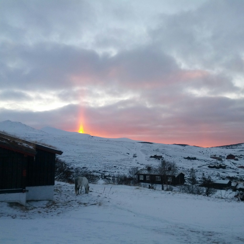 Morgenstemning på fjellet. Høvringen er kjent for fantastisk lys gjennom alle årstider.