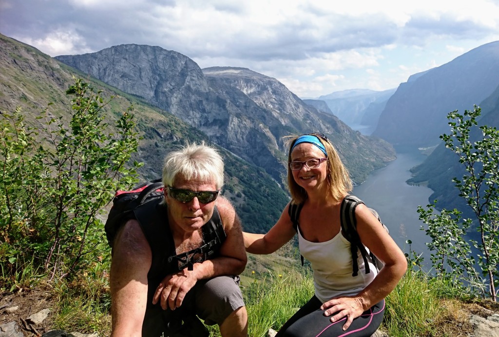 Fottur til Rimstigen. Nærøyfjorden i bakgrunnen