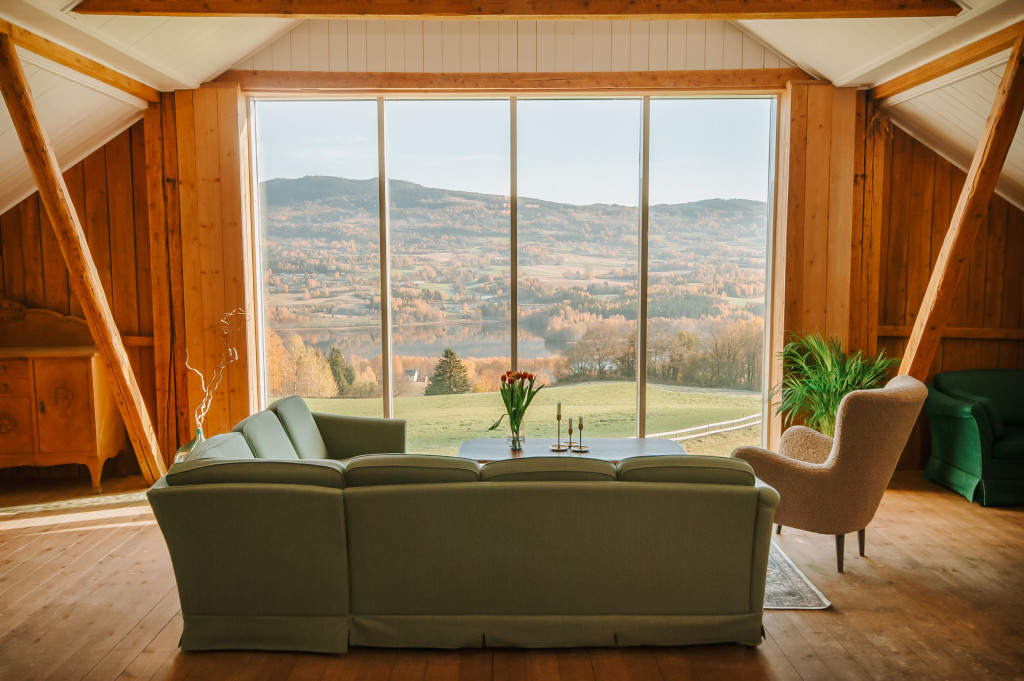 Utsikt fra møterommet "Låvebrua"