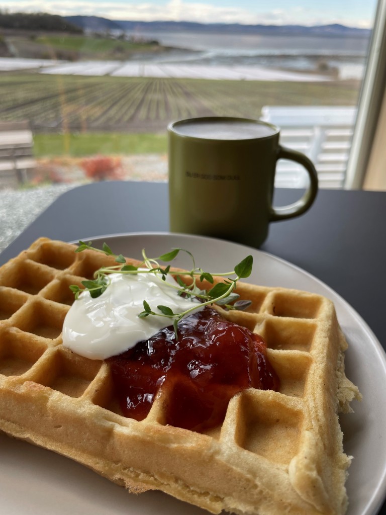 Gårdsvaffel med utsikt