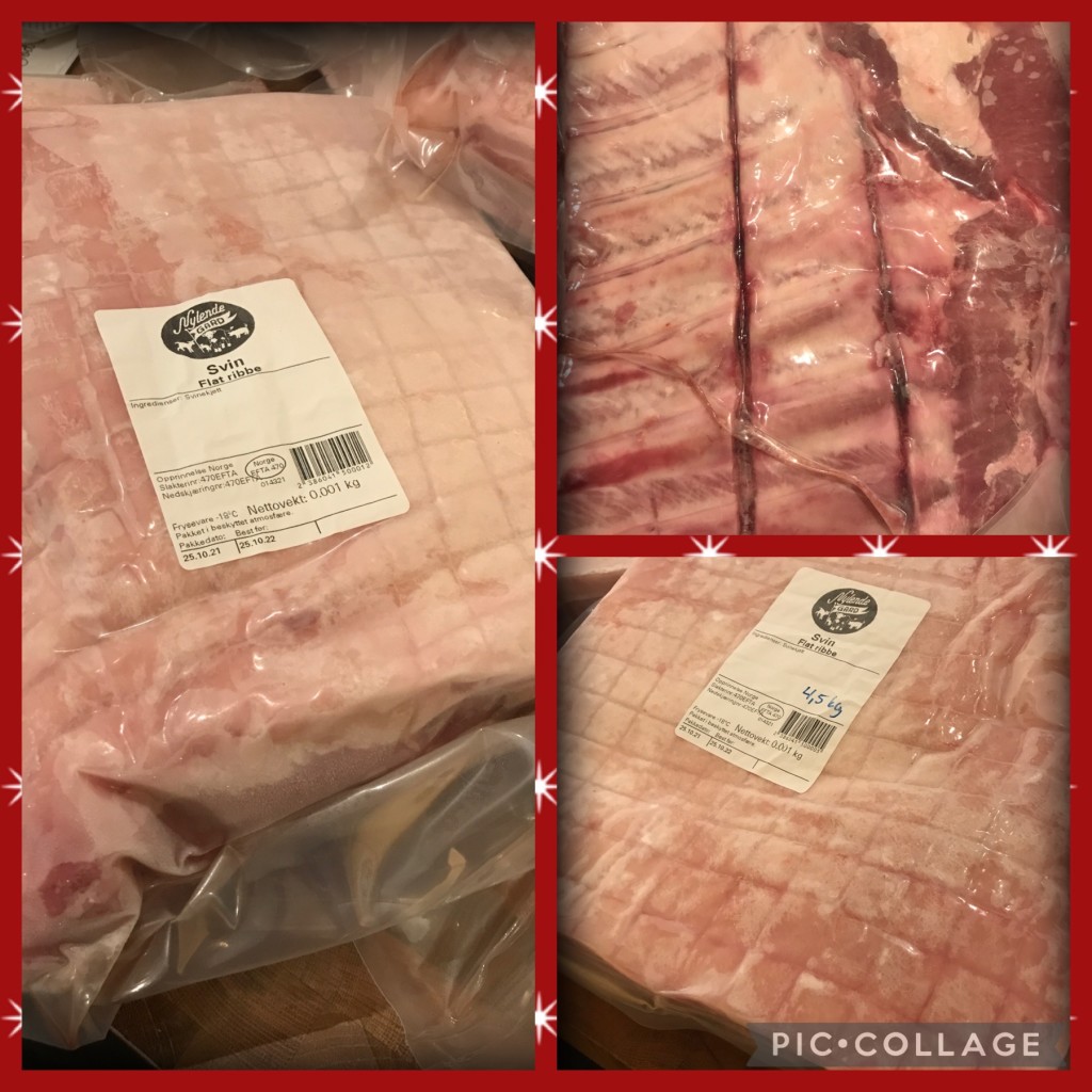 Ribbe fra frilandsgrisene våre, solgt julen 2021
