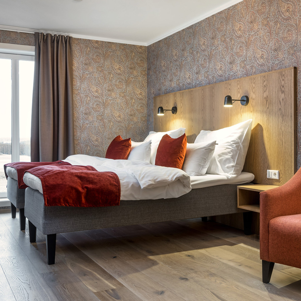 15 delikate hotellrom med 24 senger.