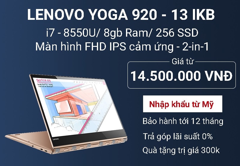 Lenovo Yoga 920-13IKB | I7-8550U Nhập Mỹ Like New 97-99% - Hà Nội Laptop Lenovo Yoga 920-13IKB | I7-8550U Nhập Mỹ Like New 97-99% - Hà Nội Laptop