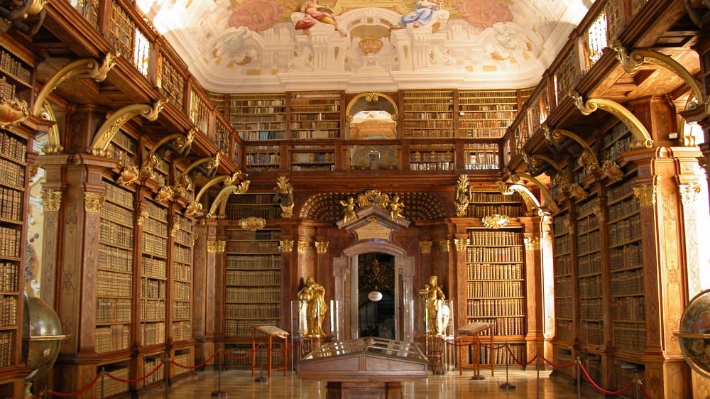 הספרייה במנזר מֶלק