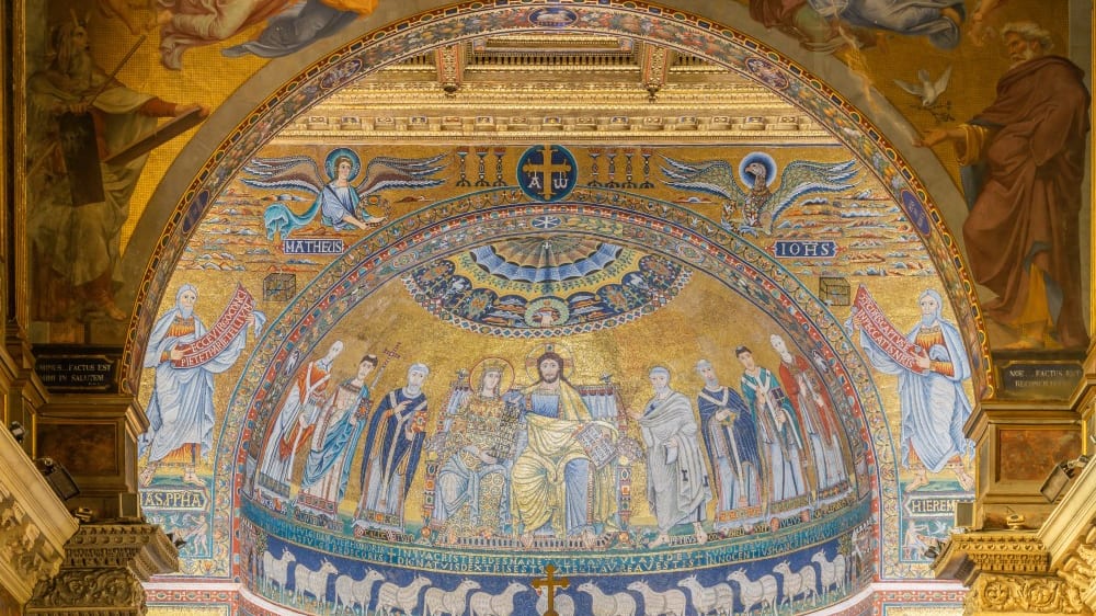 פסיפסים מהמאה ה-13 בבזיליקת סנטה מריה אִין טְרָסטֶווֶרֶה