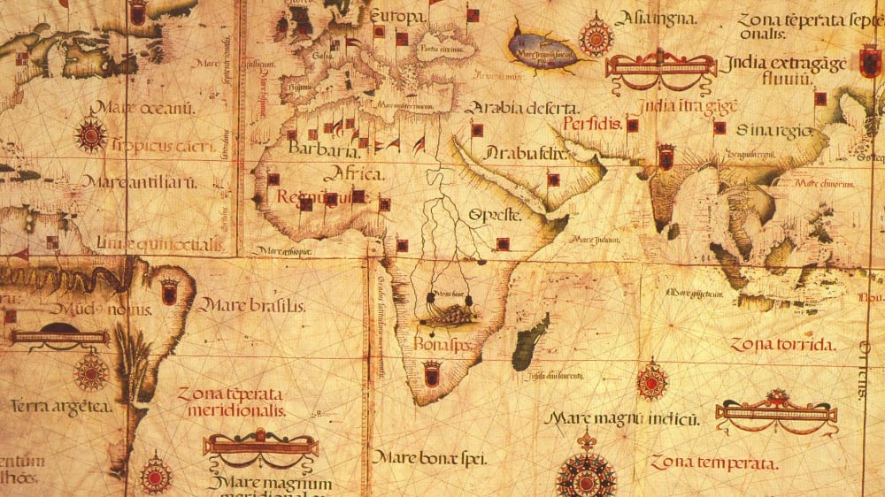 קטע ממפת העולם שצייר לוֹפּוֹ אוֹמֶם