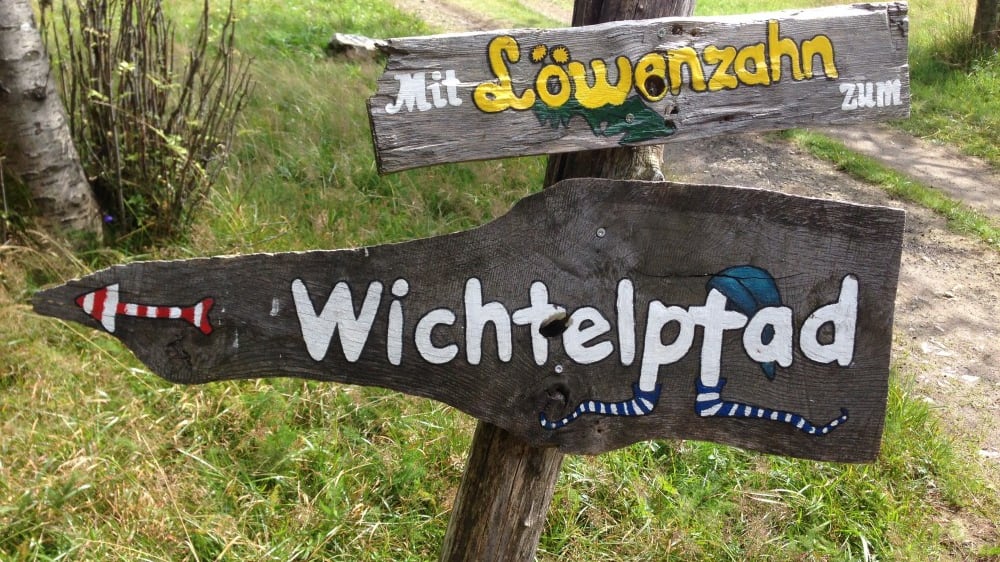 שלטי עץ מאוירים פזורים לאורך שביל הפצפונים