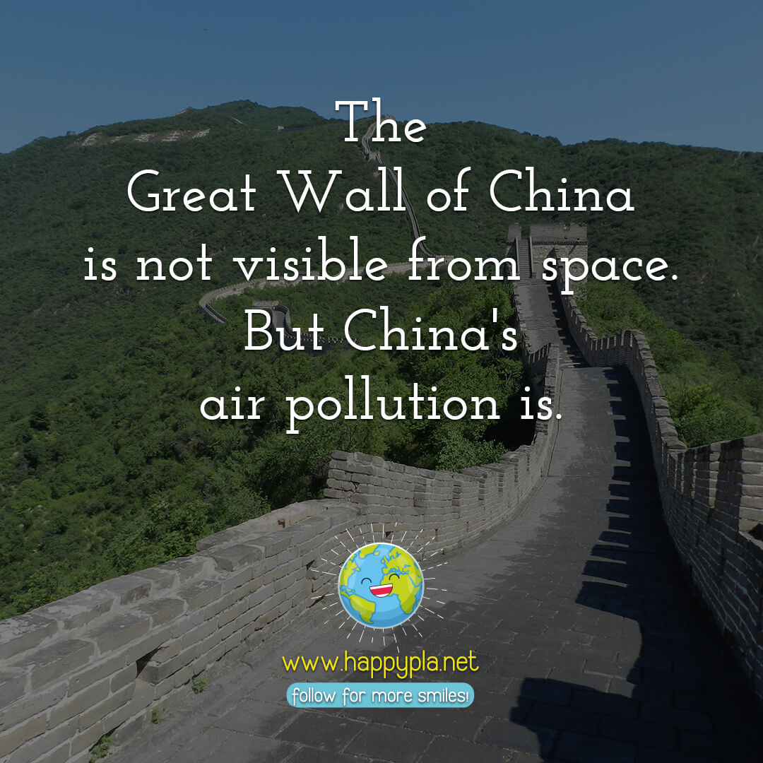 The Great Wall Of China Is Not Visible From Space But China S Air Pollution Is Happyplanet