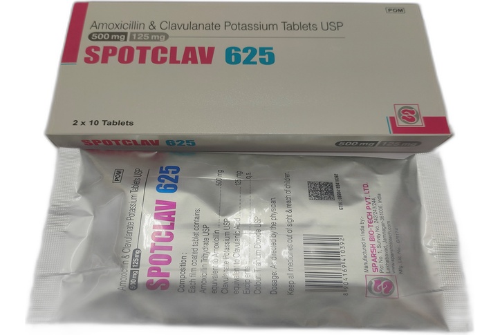 Spotclav 625 Film Coated Tablet 500mg 125mg