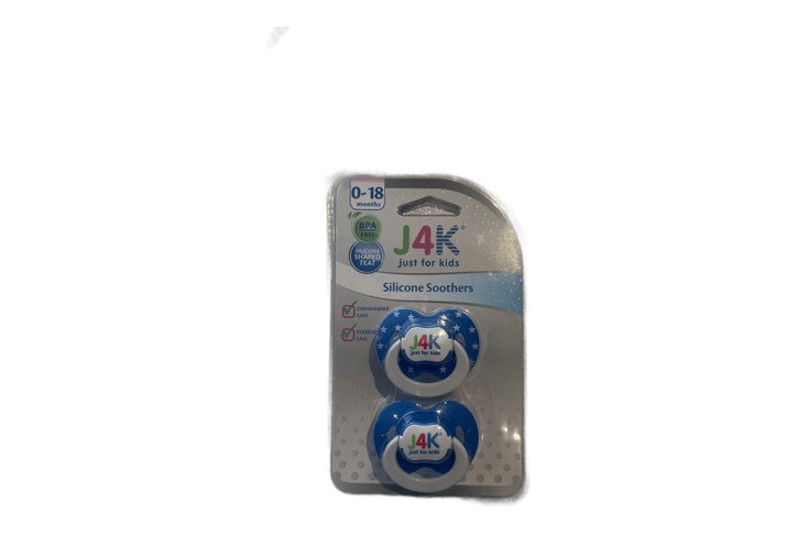 J4k Silicone Soothers 0-18m Blue
