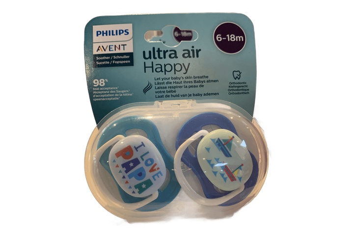 Avent Ultra Air Happy Baby Soother 6-18M  Pink
