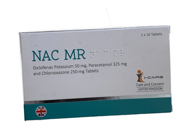 Nac Mr (Diclofenac+Paracetamol+Chlorzoxazone)50/32 b/10